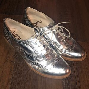 Sam Edelman Oxford Silver Shoe Sz 8.5